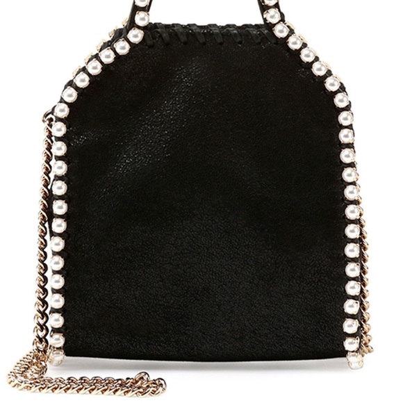 Stella McCartney Shaggy Dear Pearl Studded Tiny Falabella Tote Bag Black $1,250 - Picture 10 of 13